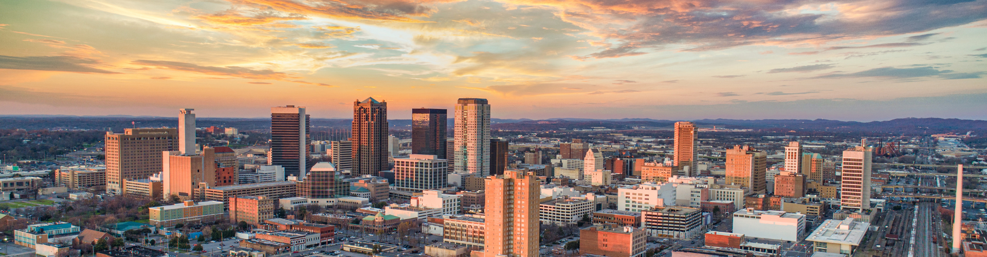 A city with many buildings.