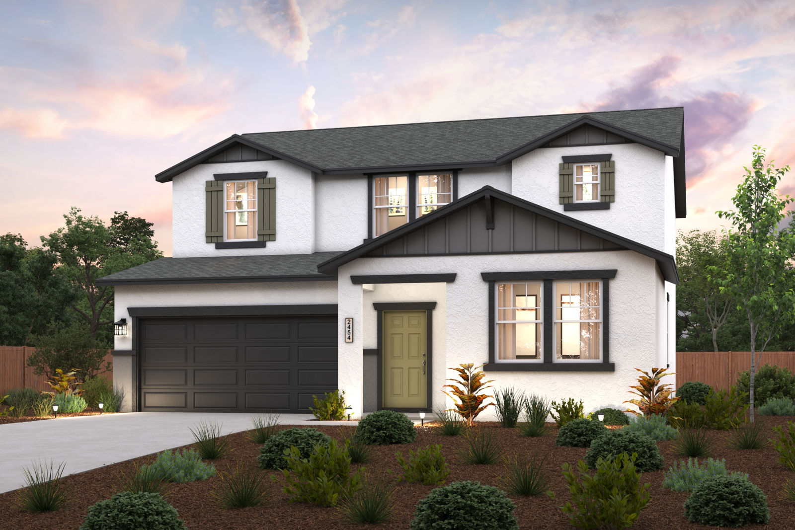 A house with a garage.