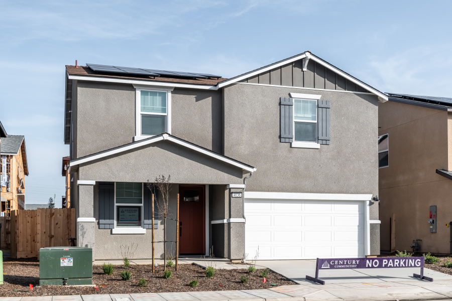 A house with a garage.
