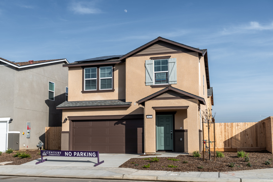 A house with a garage.
