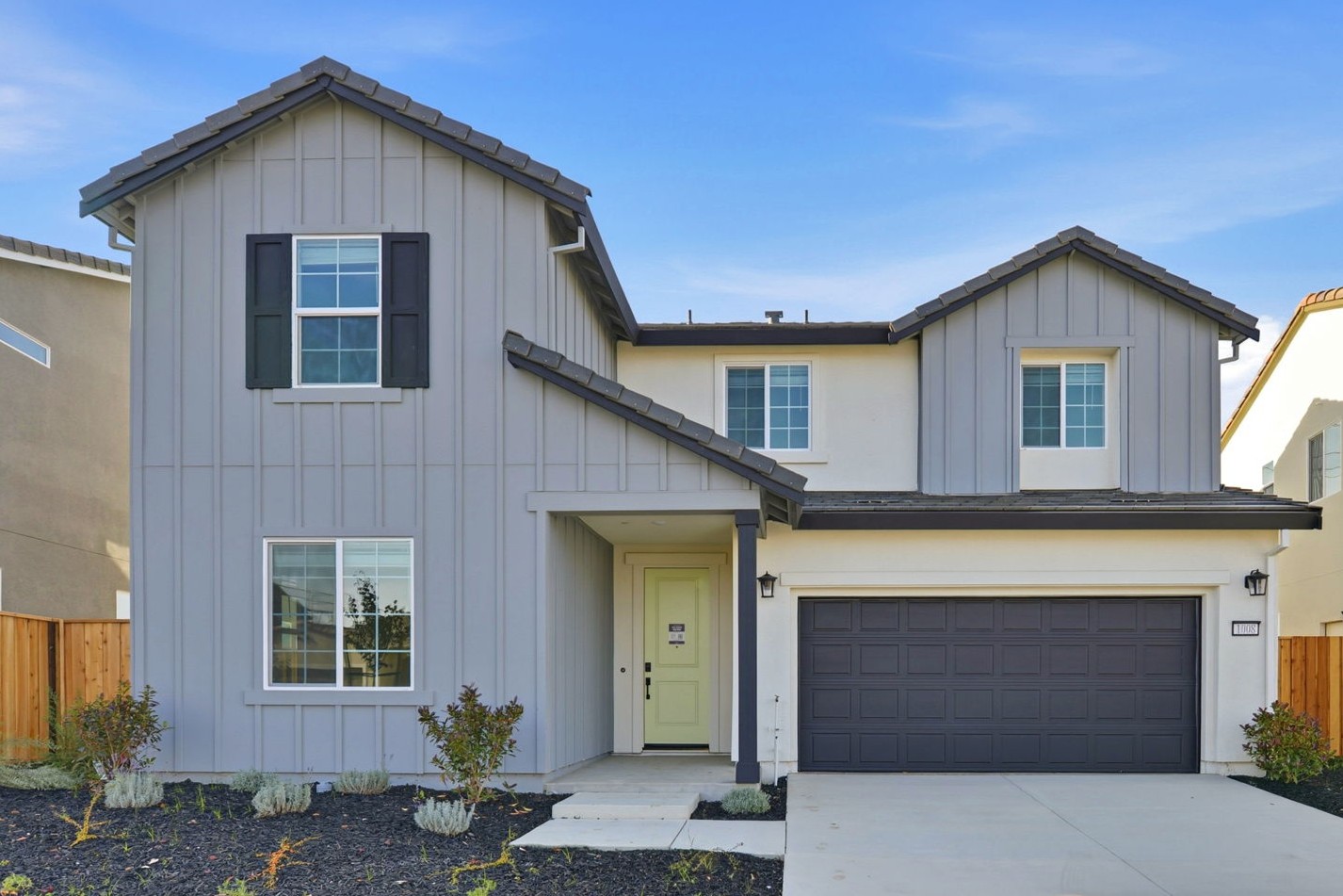 A house with a garage.