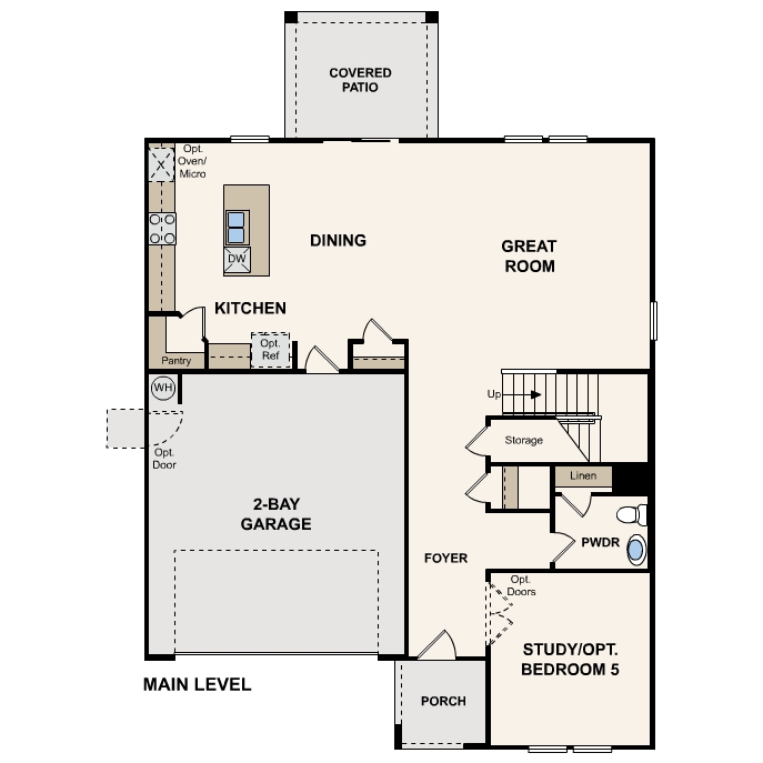 Floor Plan of New Home in Arizona near me Phoenix AZ Century Communities 2 story 4-5- bedroom floor plan with an additional Study + Loft in Florence AZ Near Queen Creek USDA Loan VA Loan Eligible Near Hunt Highway with community Pool, and more!