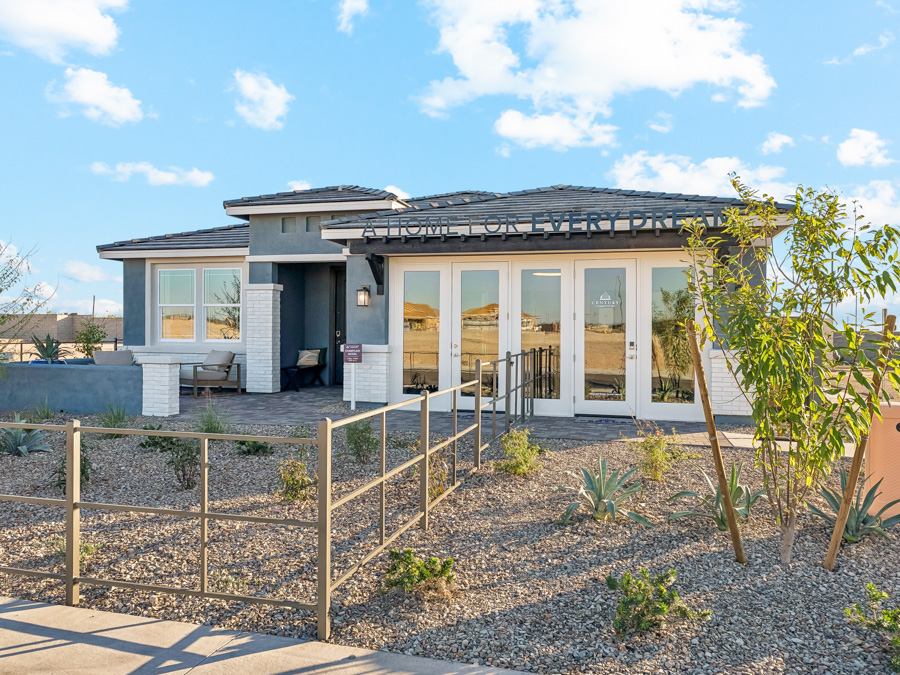A house with a fence around it.