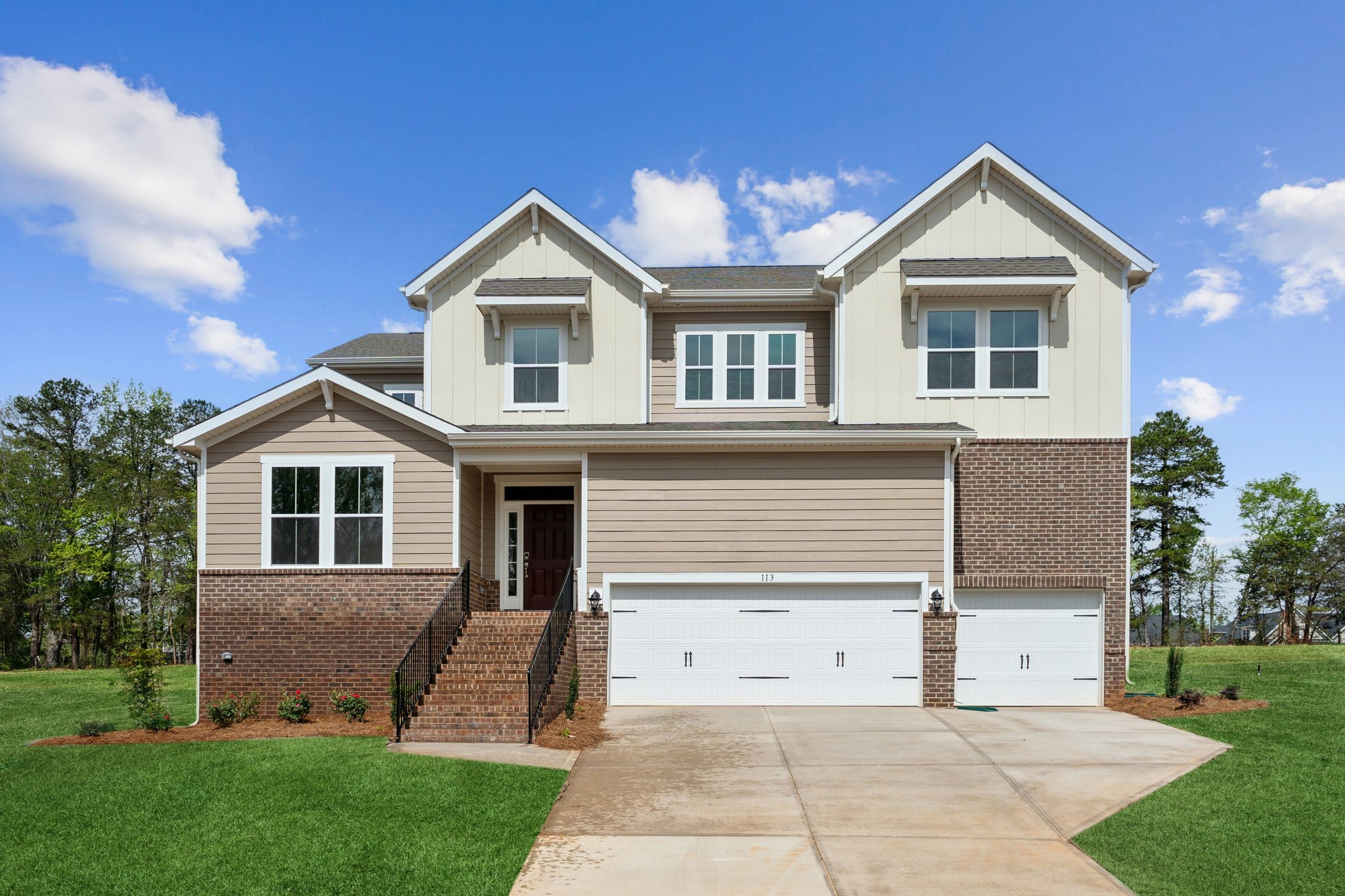 A house with a garage.