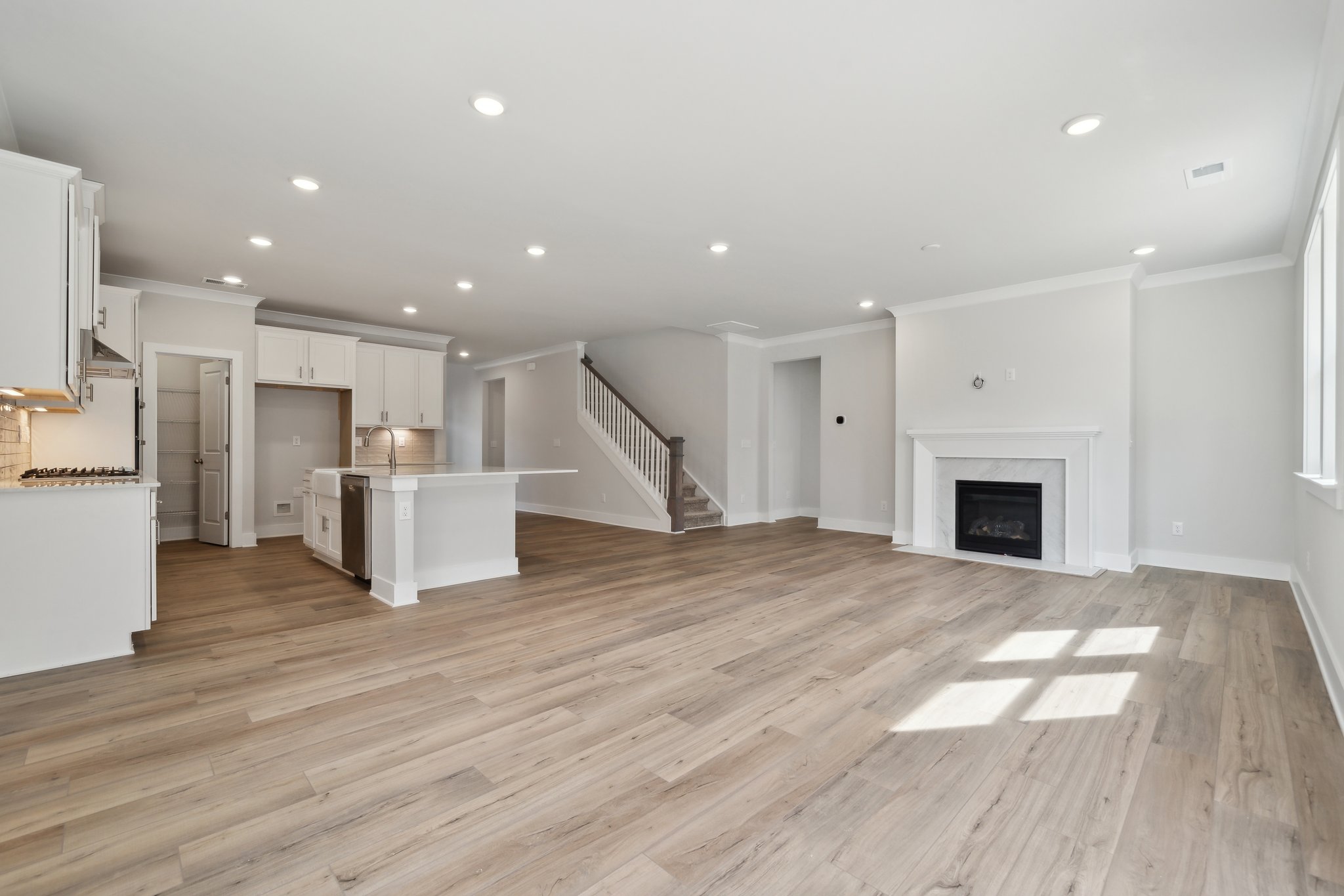 A large empty living room.