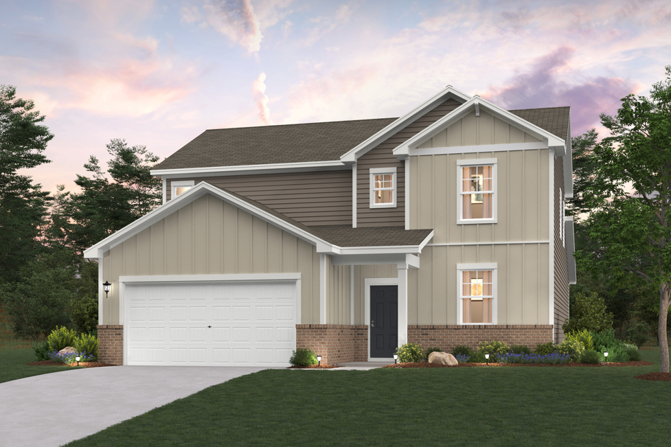 A house with a garage.