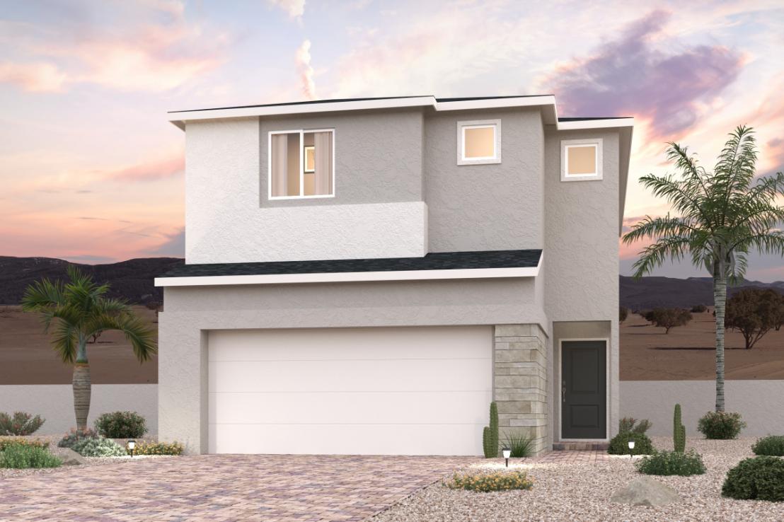 Two-story home with modern elevation