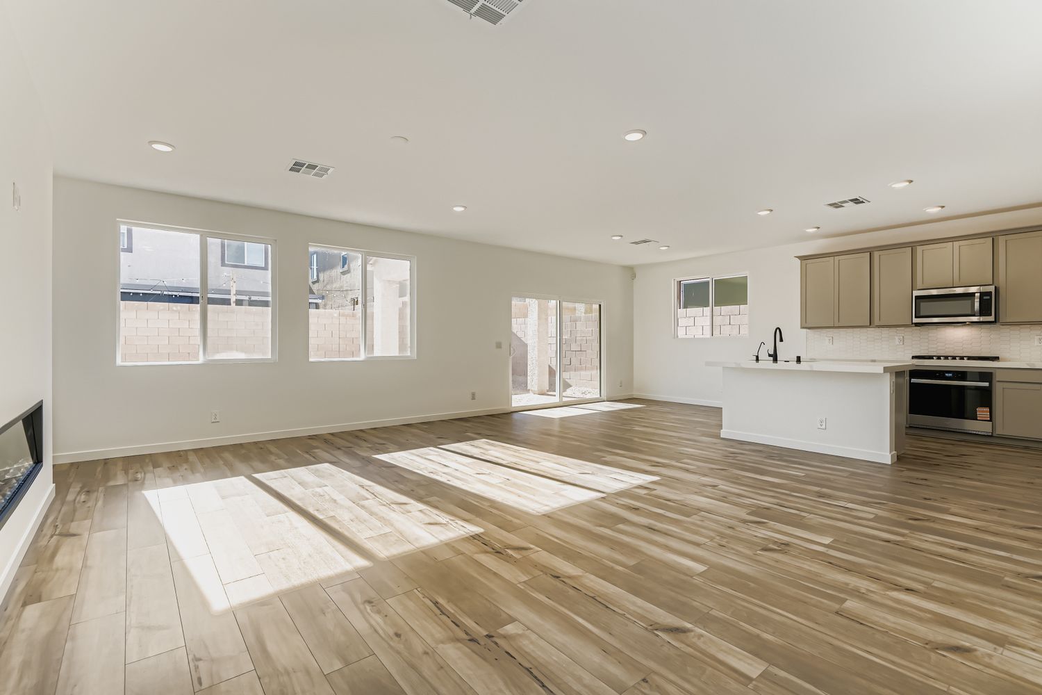 A large empty living room.