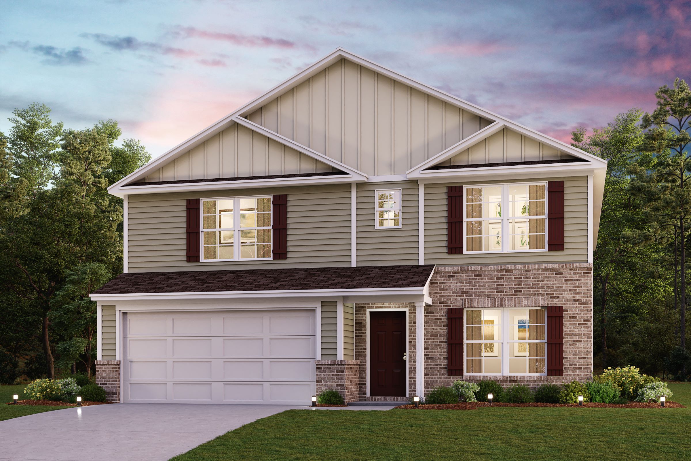 A house with a garage.