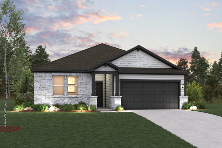 A house with a large front yard.