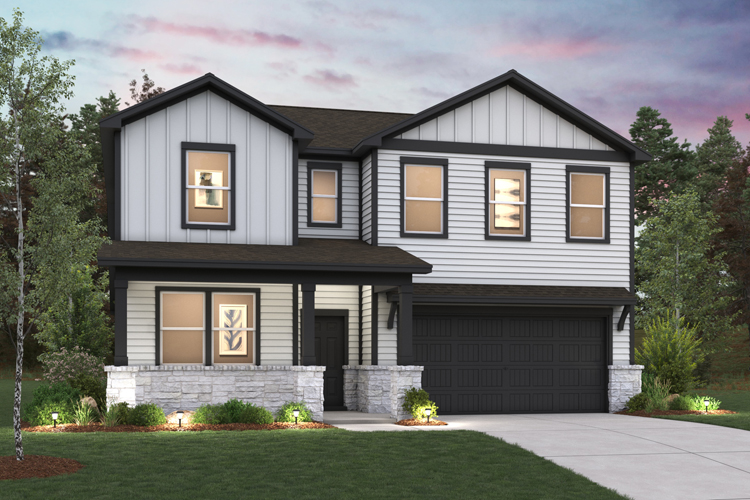 A house with a driveway.