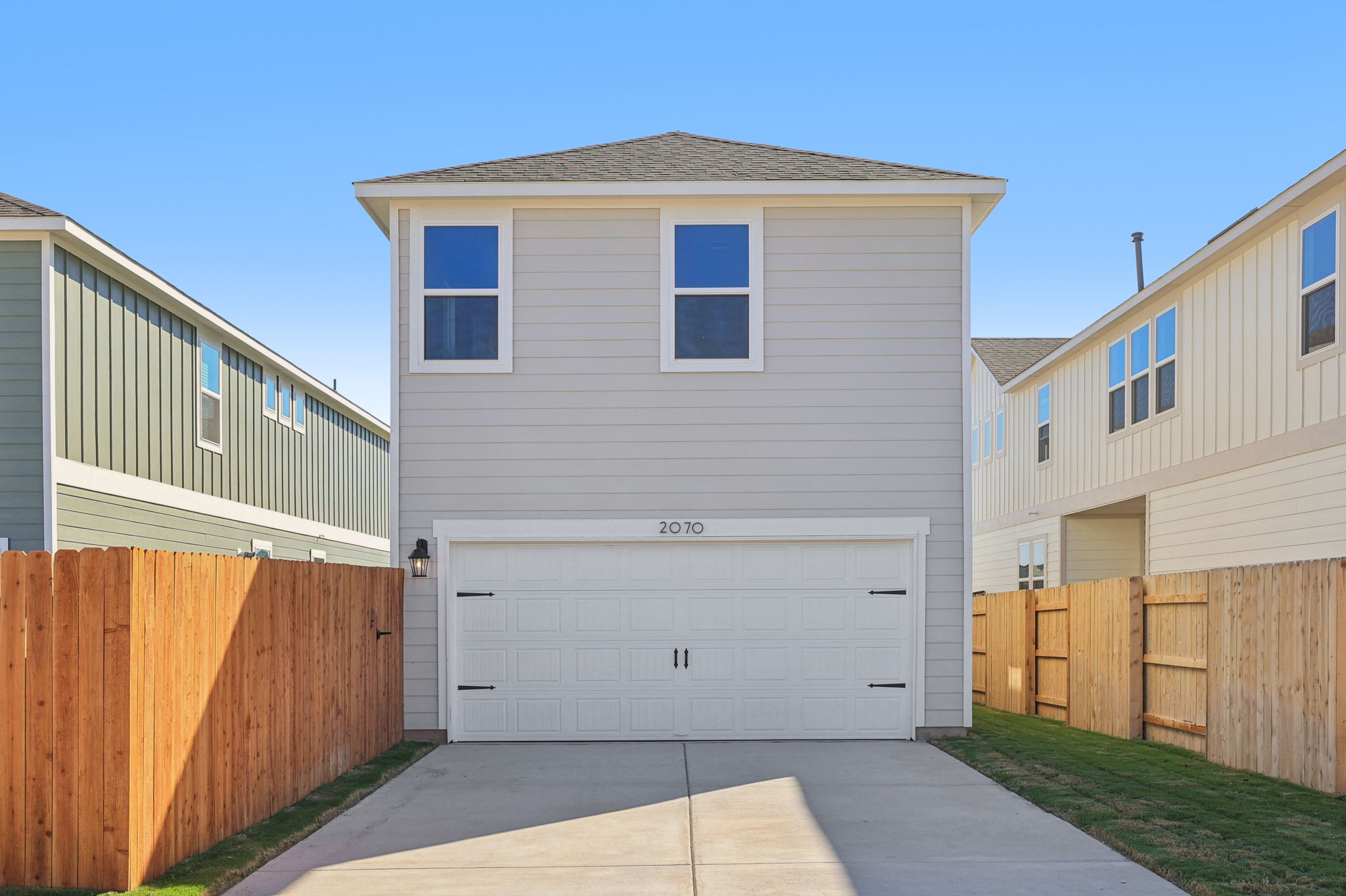 A garage in a backyard.