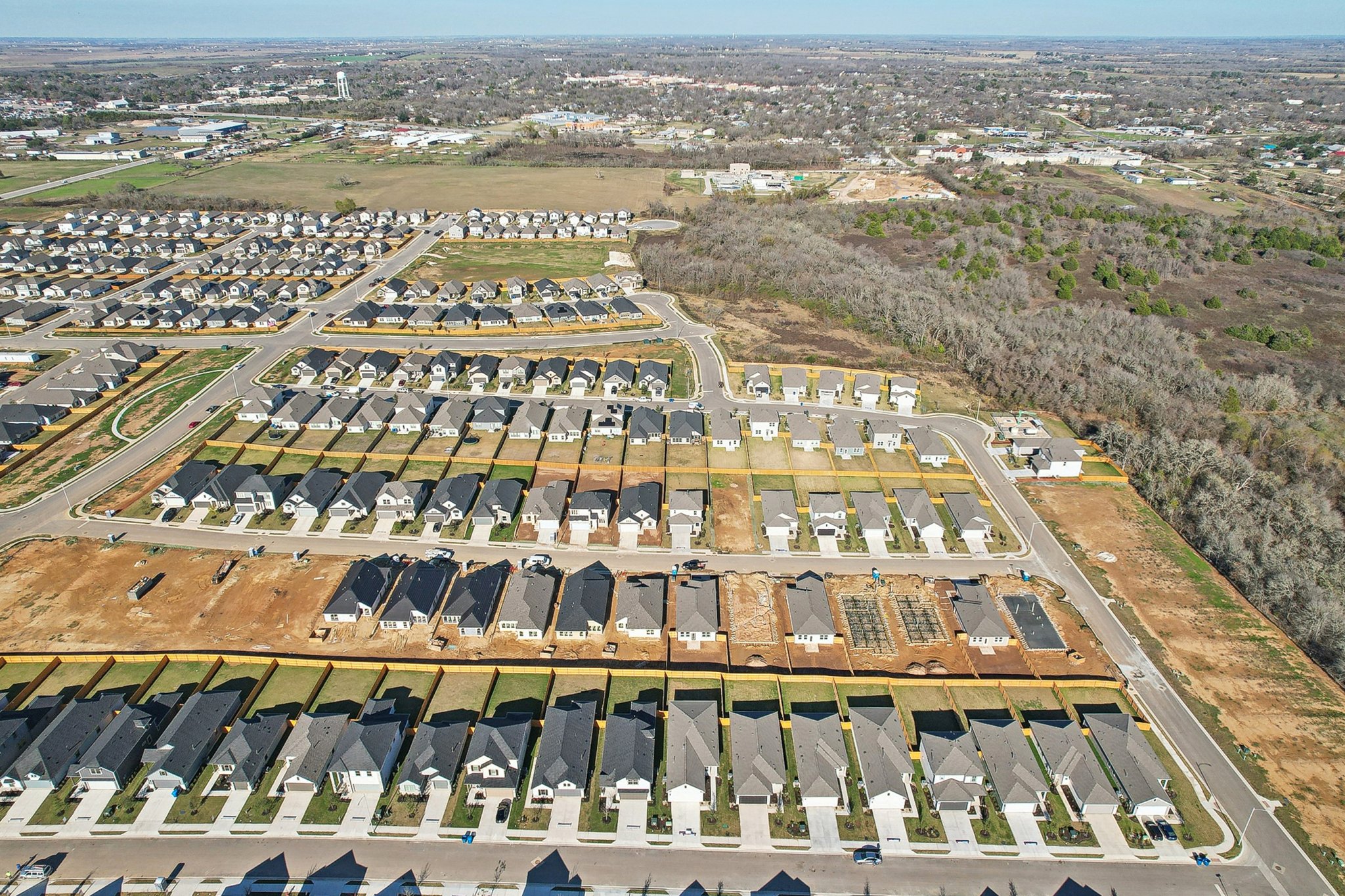 An aerial view of a city.