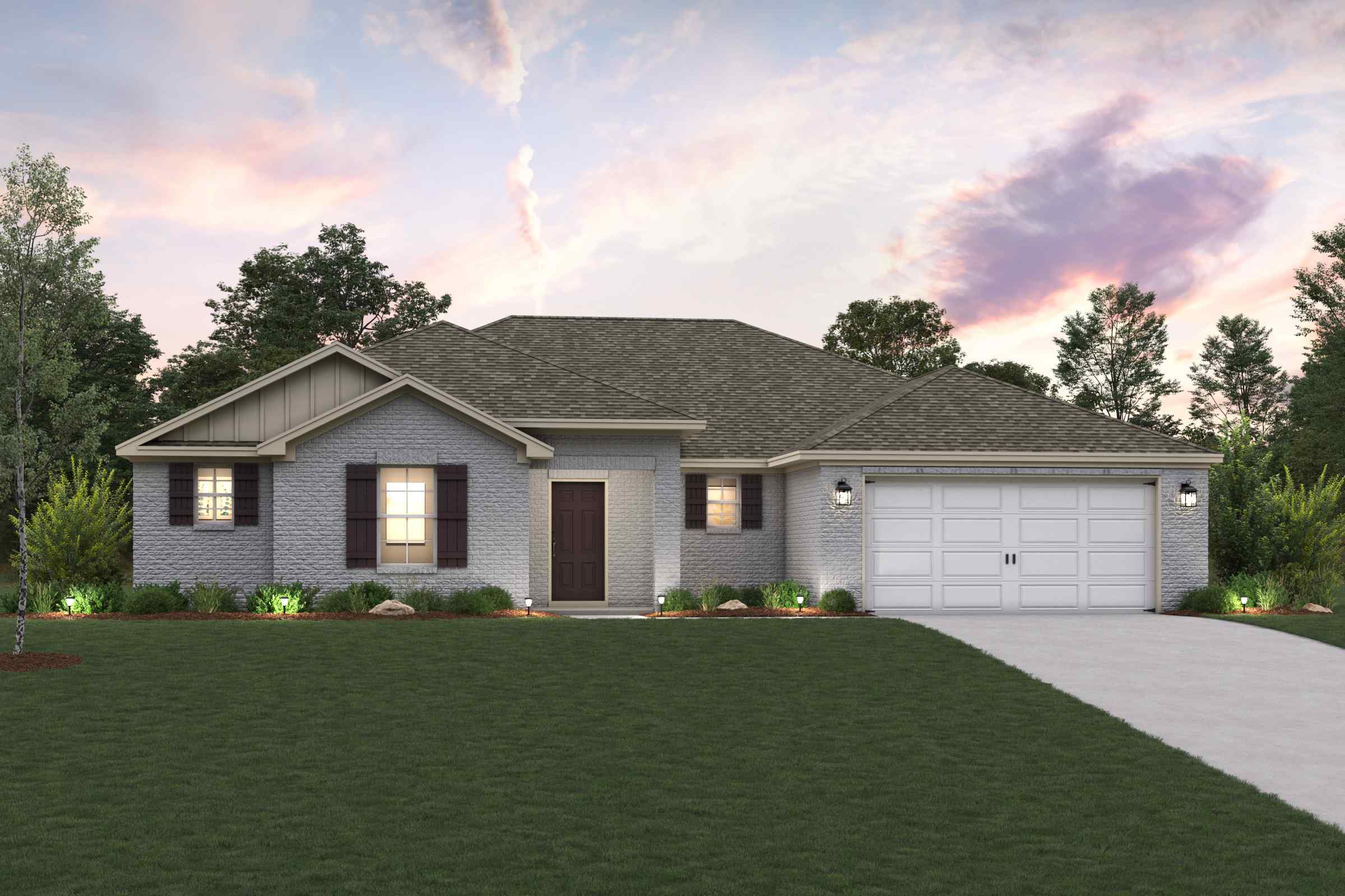 A house with a garage.
