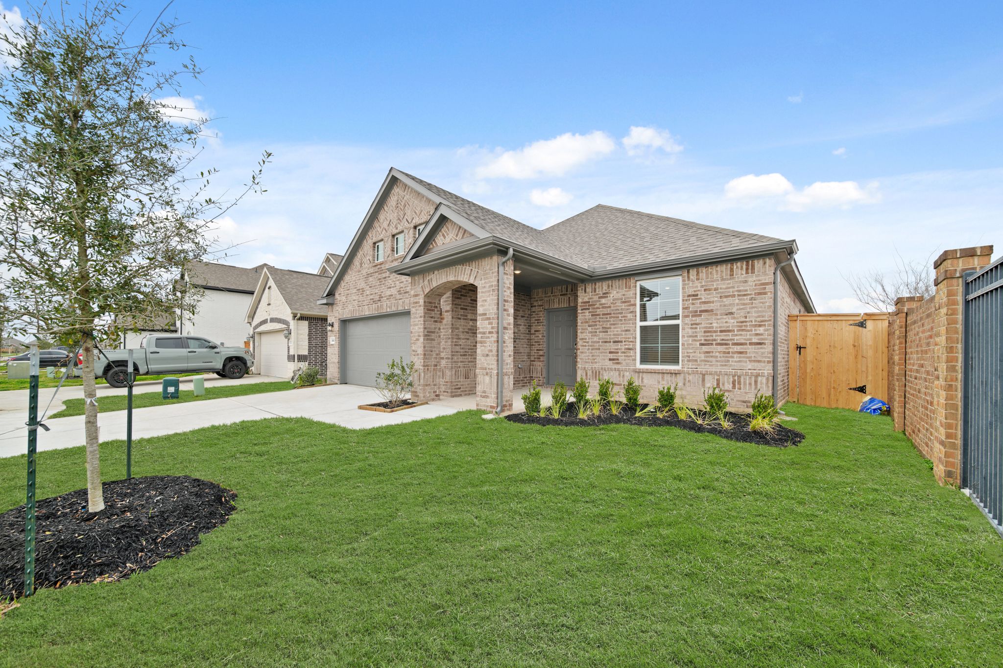 A house with a large yard.