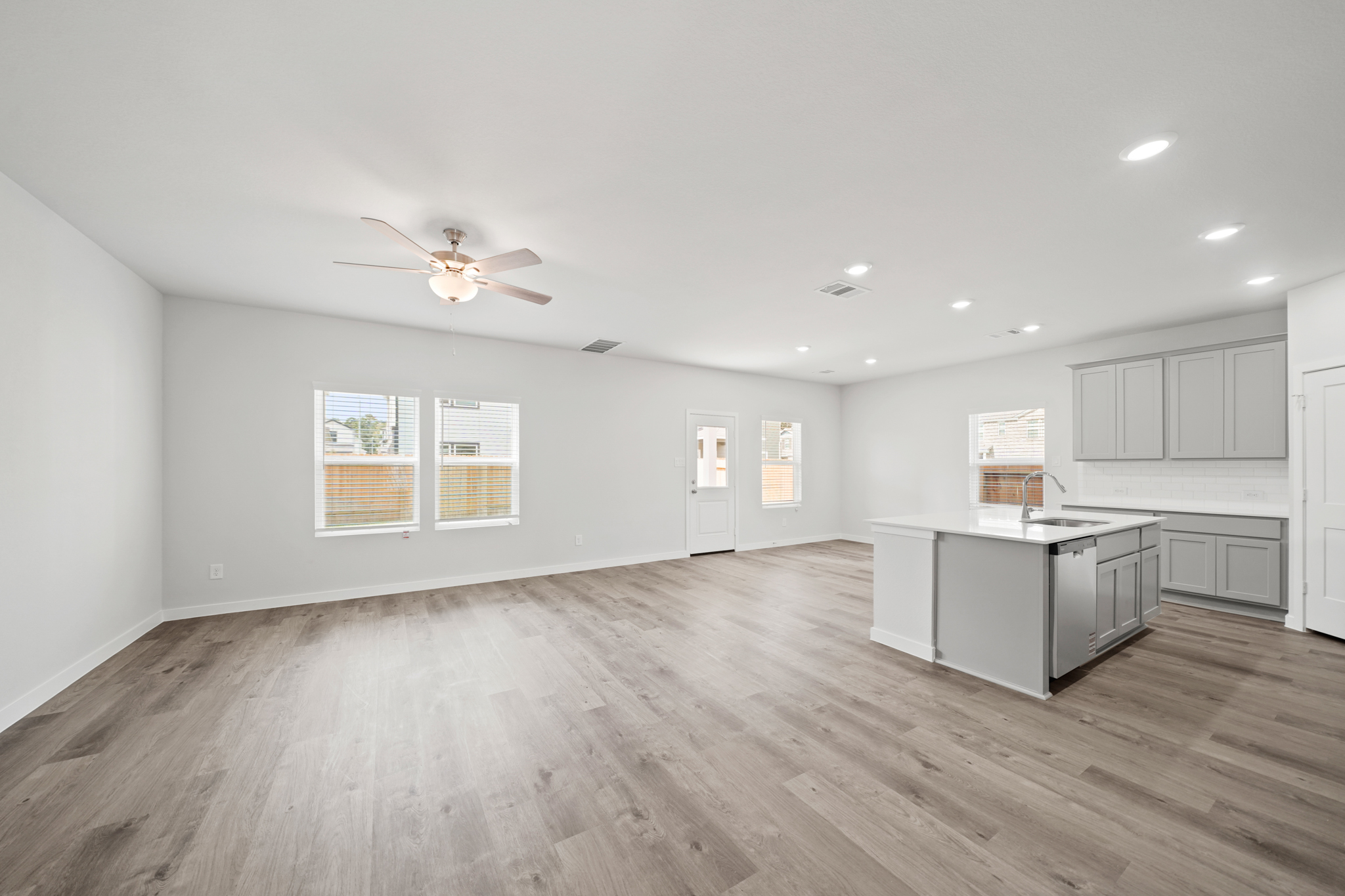 A large empty kitchen.