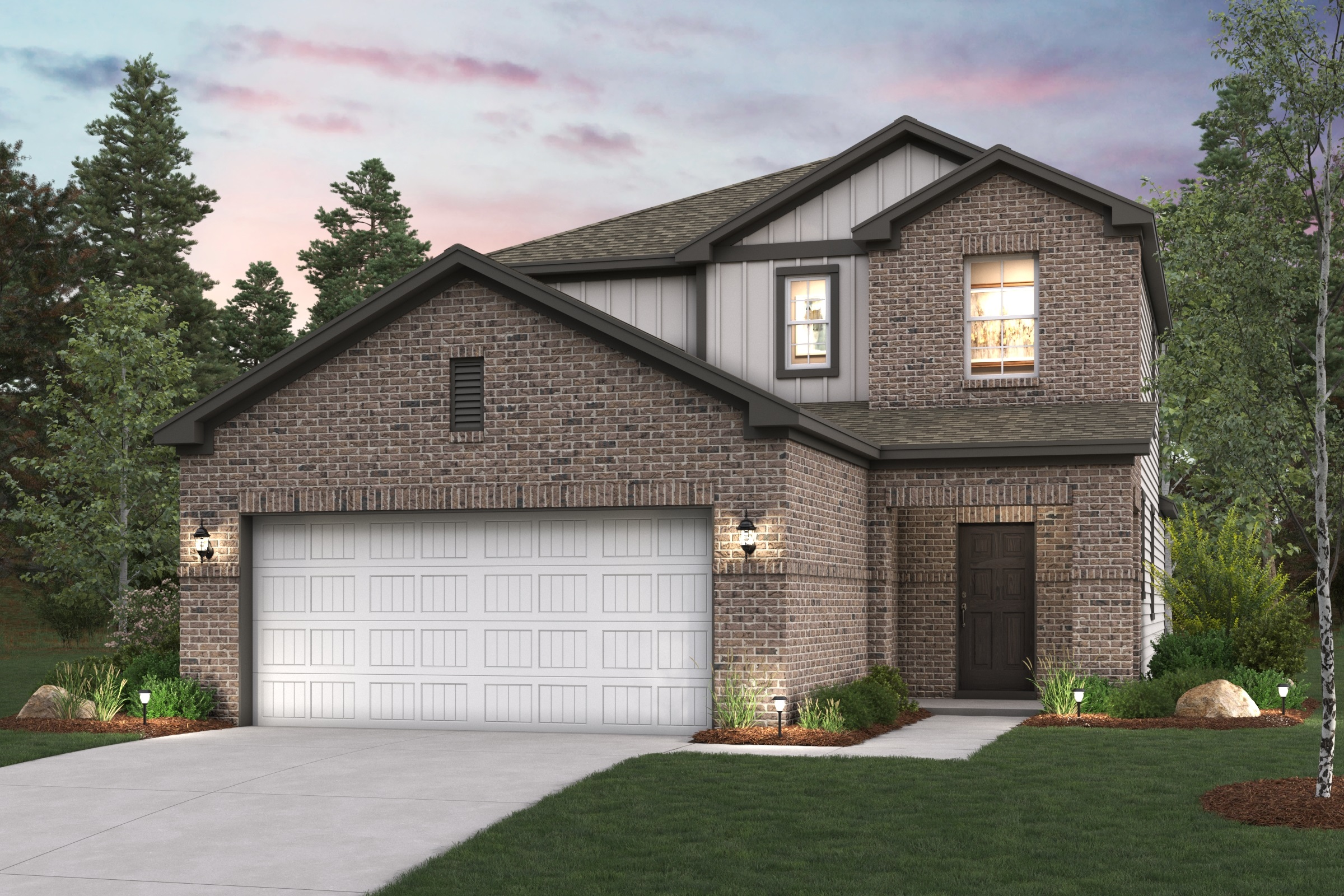 A house with a garage.