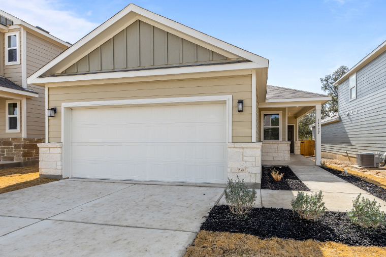 A house with a garage.