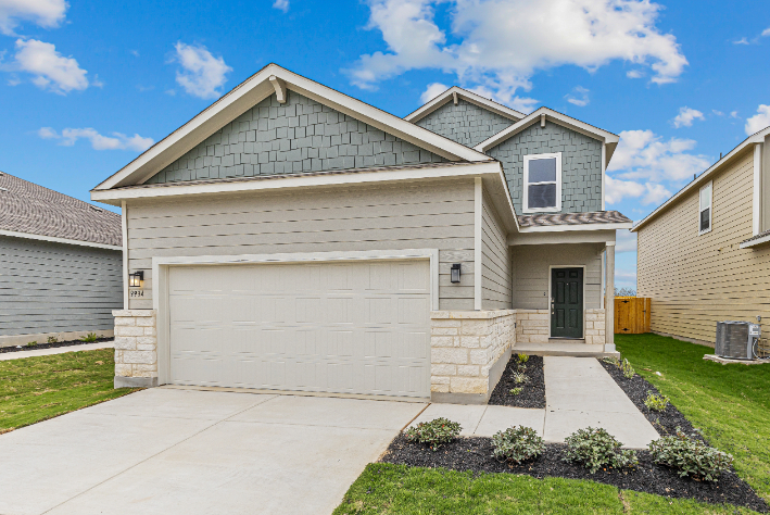 A house with a garage.