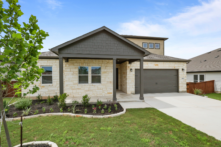 A house with a garage.
