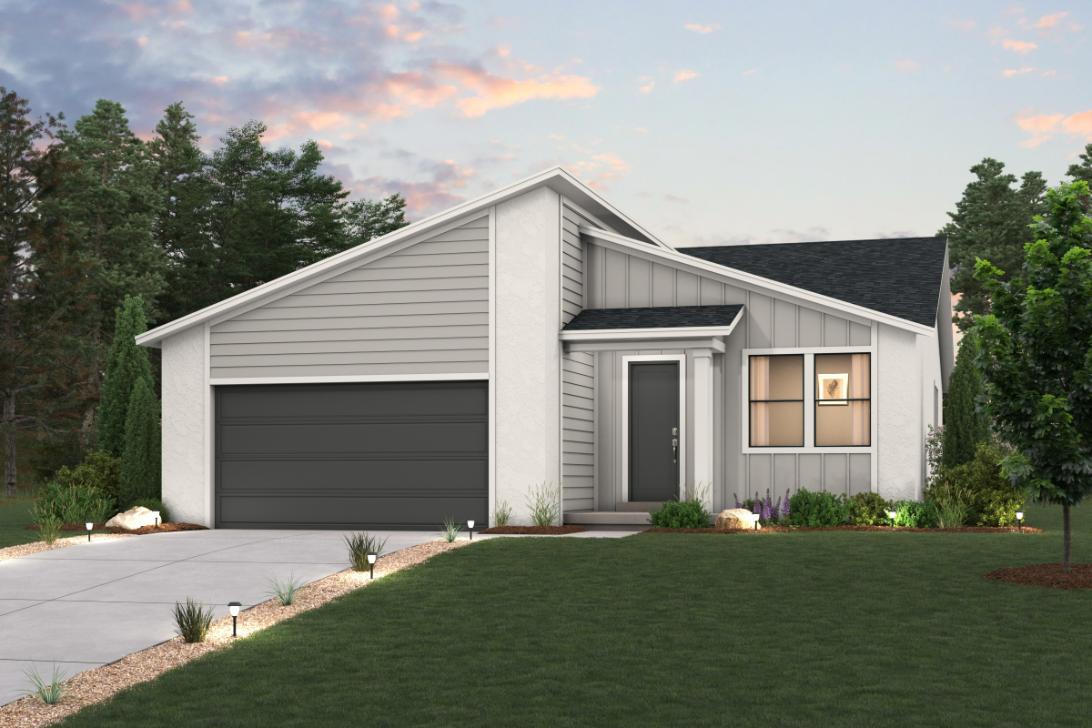 A house with a lawn.