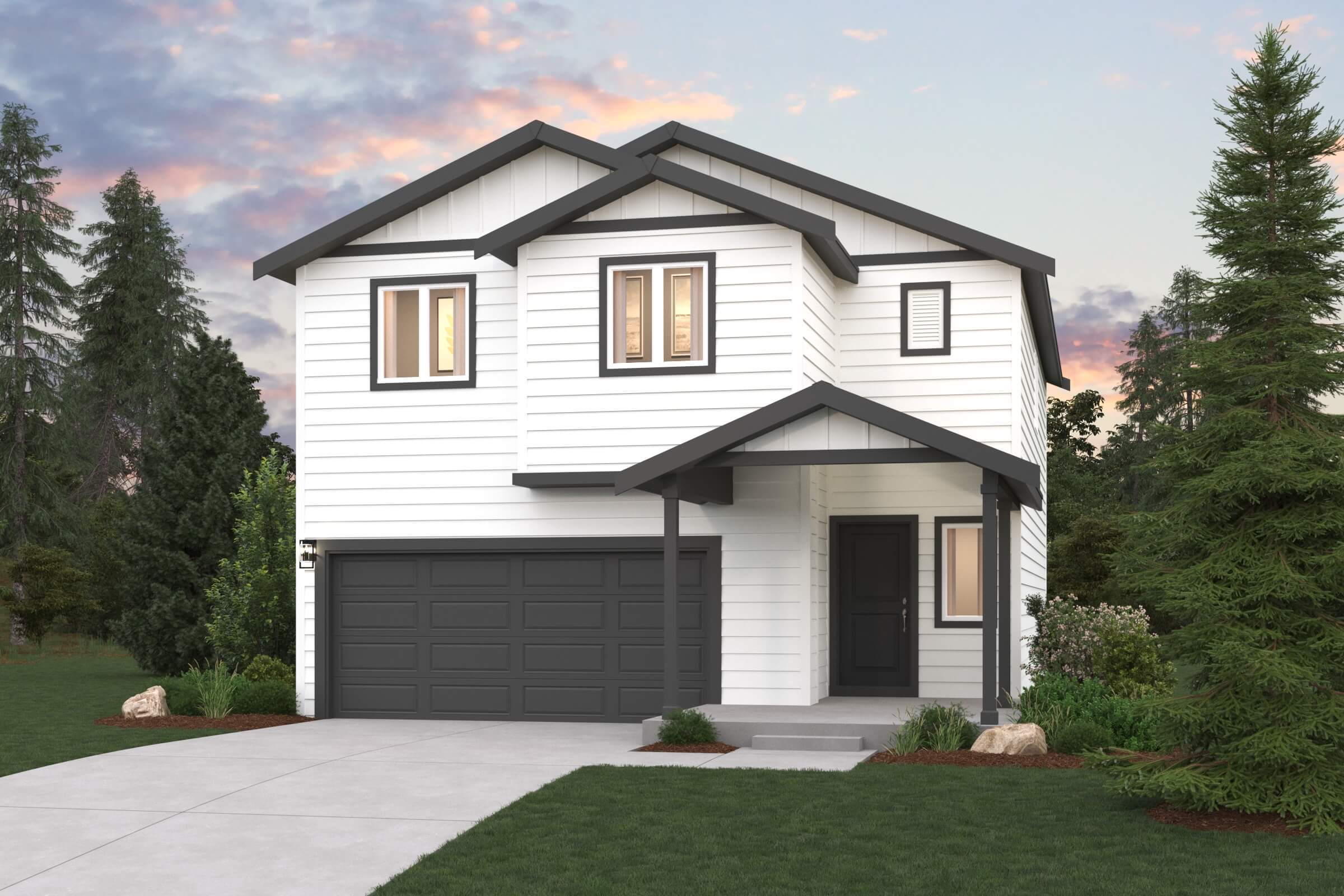 A house with a garage.