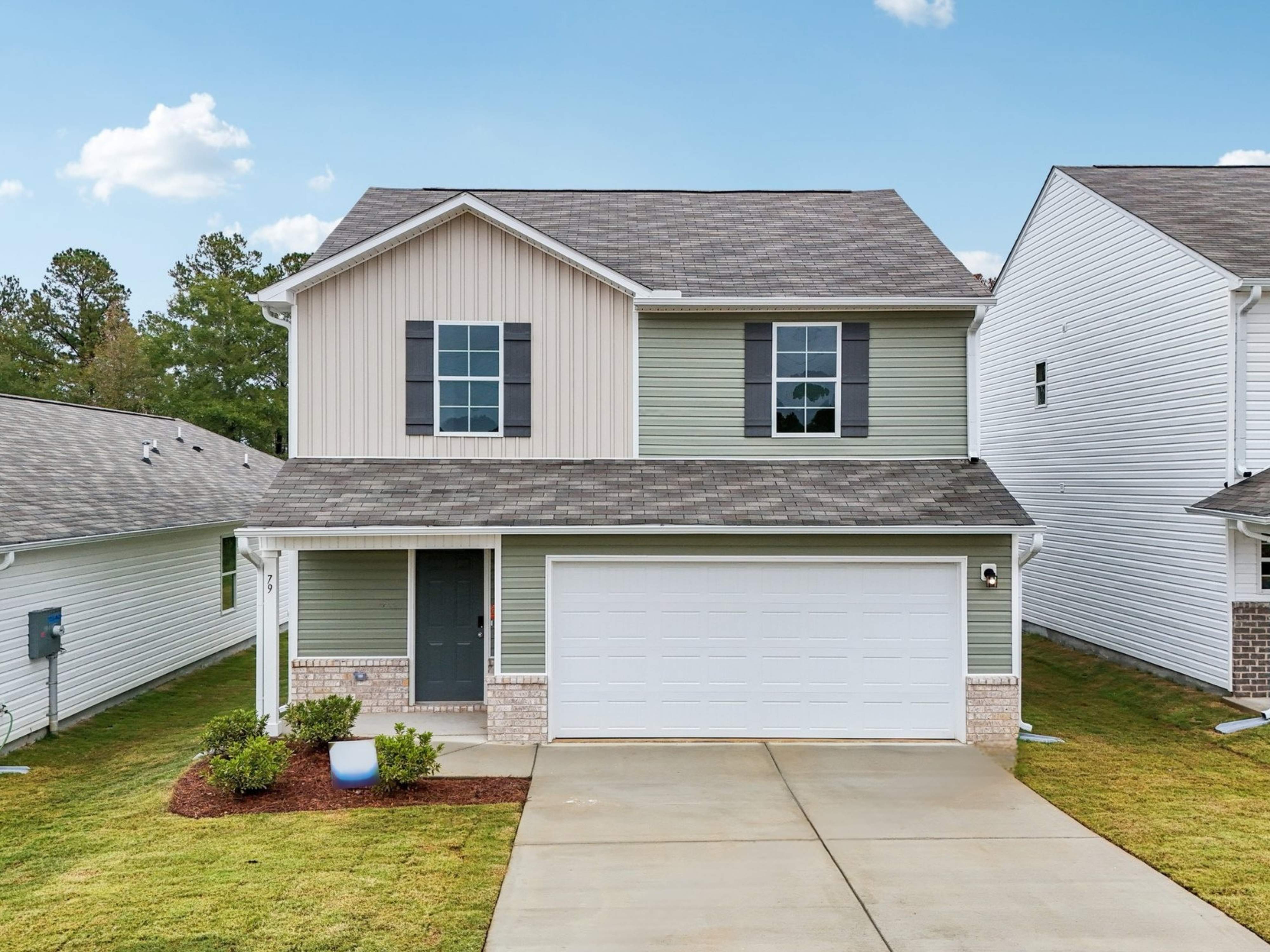 A house with a garage.